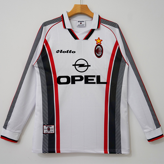 Maillot Retro1997-98#AC Milan Exterieur Manche Longue ligne8492
