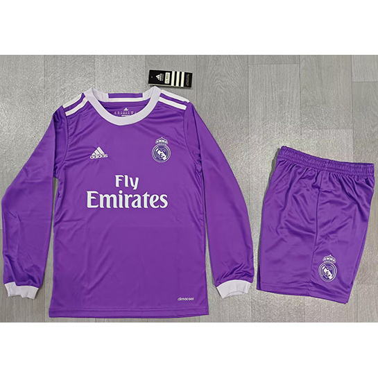 Maillot Retro2016-17#Real Madrid Enfant Exterieur Manche Longue ligne8608