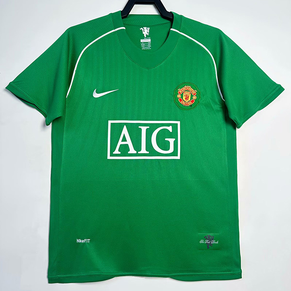 Maillot Retro2007-08#Manchester United Gardien de but Vert ligne8593