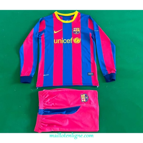 Thai Maillot Retro Barcelone Enfant Domicile Manche Longue 2010-11 ligne 9294