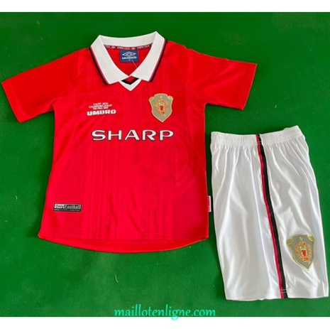 Thai Maillot Retro Manchester United Enfant Domicile 1999-00 ligne 9317