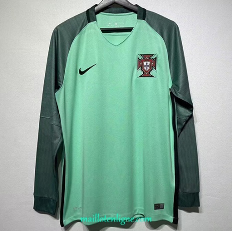 Thai Maillot Retro Portugal Exterieur Manche Longue 2016 ligne 9325