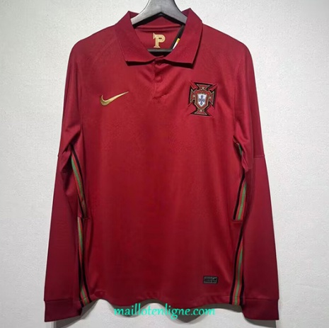 Thai Maillot Retro Portugal Domicile Manche Longue 2020 ligne 9324