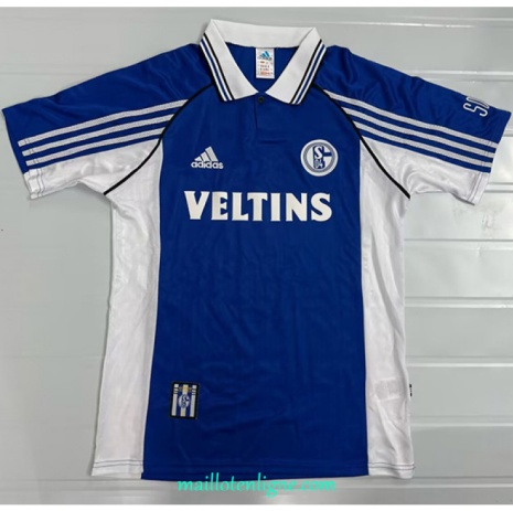 Thai Maillot Retro Schalke 04 Domicile 1998-00 ligne 9329