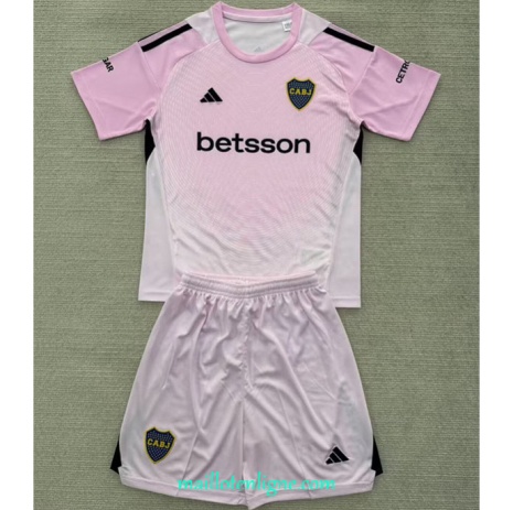 Thai Maillot Boca Juniors Enfant Gardien de but Rose 2025 2026 ligne 9104