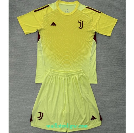 Thai Maillot Juventus Enfant Gardien de but Jaune 2025 2026 ligne 9130