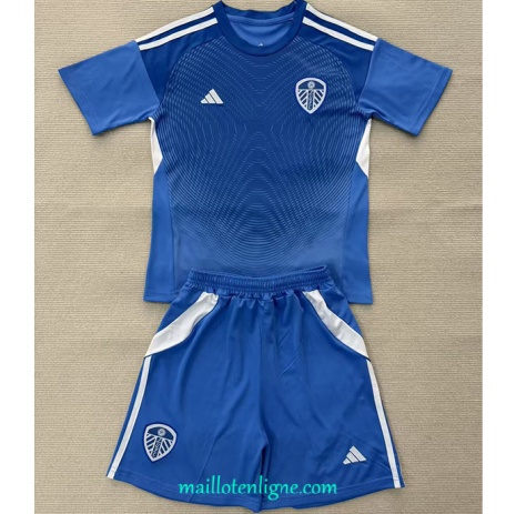 Thai Maillot Leeds United Enfant Gardien de but Bleu 2025 2026 ligne 9133