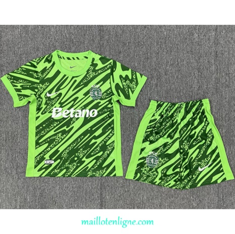 Thai Maillot Sporting CP Enfant Gardien De But Vert 2025 2026 ligne 9183