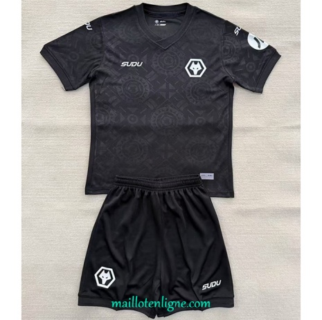 Thai Maillot Wolverhampton Enfant Gardien de but Noir 2025 2026 ligne 9191
