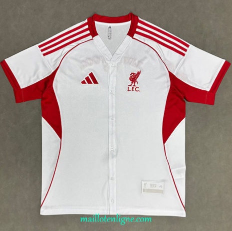 Thai Maillot Liverpool base-ball Blanc 2025 2026 ligne 9390
