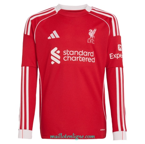 Thai Maillot Liverpool Domicile Manche Longue 2025 2026 ligne 9393