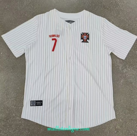 Thai Maillot Portugal Blanc base-ball 2025 2026 ligne 9342
