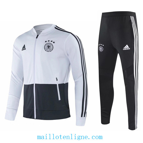 Ensemble foot Allemagne Veste Survetement 2020 2021 Blanc/Noir