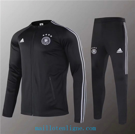 Ensemble foot Allemagne Veste Survetement 2020 2021 Noir/Blanc