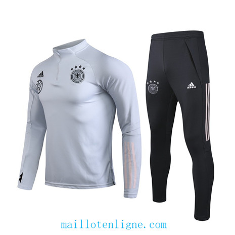 Ensemble foot Allemagne Survetement 2020 2021 Gris/Blanc