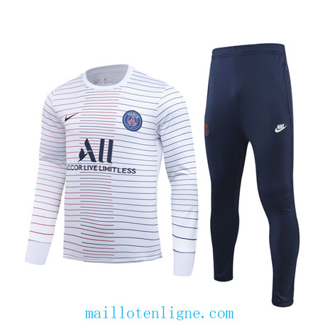 Ensemble foot PSG Survetement 2020 2021 Gris/Blanc