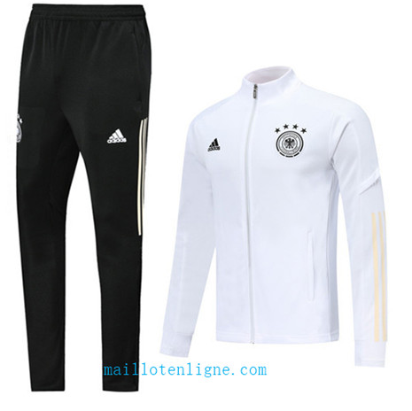 Maillotenligne Veste Survetement Allemagne Blanc 2019/2020