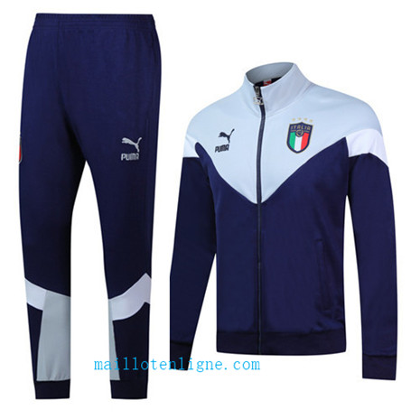 Maillotenligne Veste Survetement Italie Bleu Marine/Blanc 2019/2020