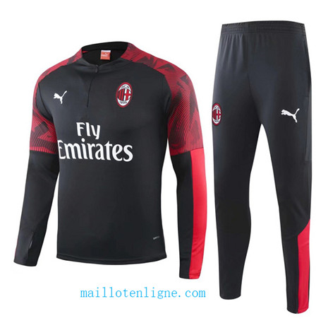 Ensemble foot AC Milan Enfant Survetement Noir/Rouge 2019/2020