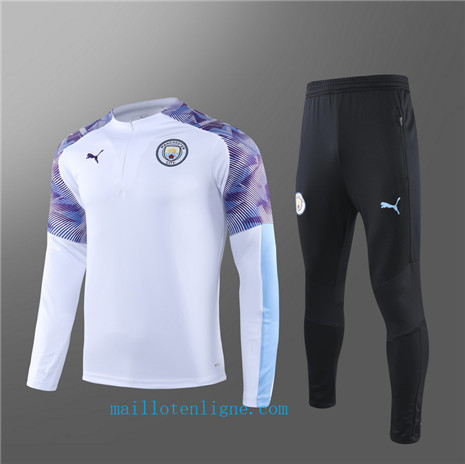 Ensemble foot Manchester City Enfant Survetement Blanc 2019/2020