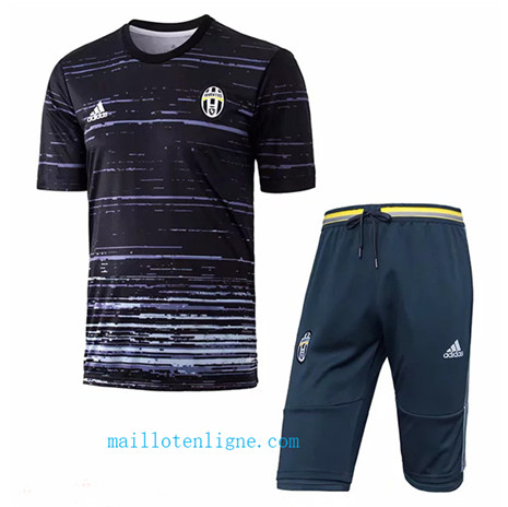 Maillot de foot Ensemble foot Juventus Training Noir/Blanc bande 2019/2020