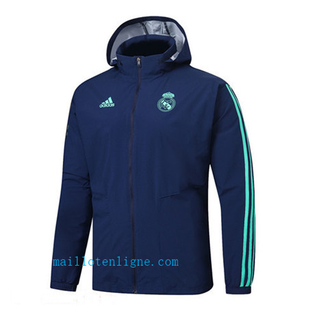 Veste foot Real Madrid Coupe vent 2019/2020 Bleu Marine à Capuche