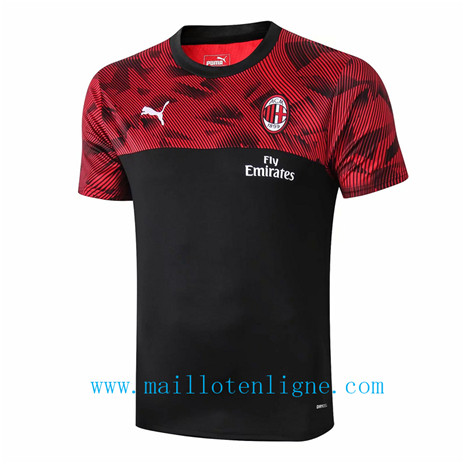 Maillot de foot AC Milan Pré-Match Noir/Rouge 2019 2020
