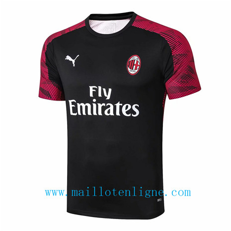 Maillot de foot AC Milan Pré-Match Rouge Foncé/Noir 2019 2020