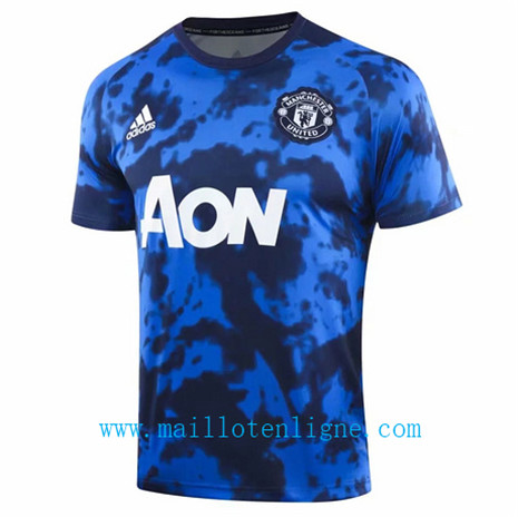 Maillot de foot Manchester United Pré-Match Bleu 2019 2020