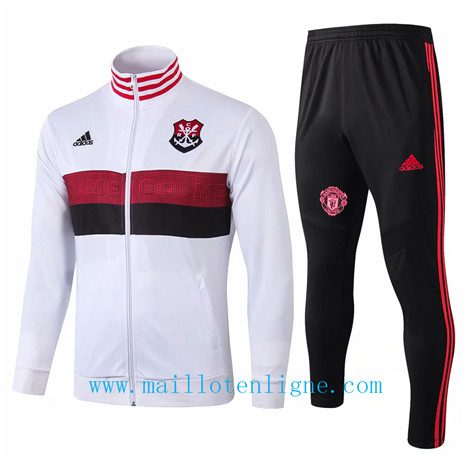 Veste Flamengo Survetement Blanc/Noir 2019 2020