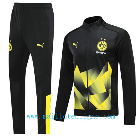 Veste Borussia Dortmund Survetement NoirJaune 2019 2020