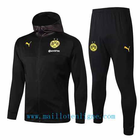 Veste à Capuche Borussia Dortmund Survetement Noir 2019 2020