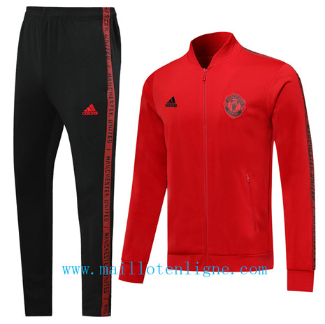 Veste Manchester United Survetement Noir Rouge 2019 2020