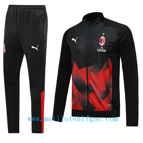 Veste AC Milan Survetement Noir/Rouge 2019 2020