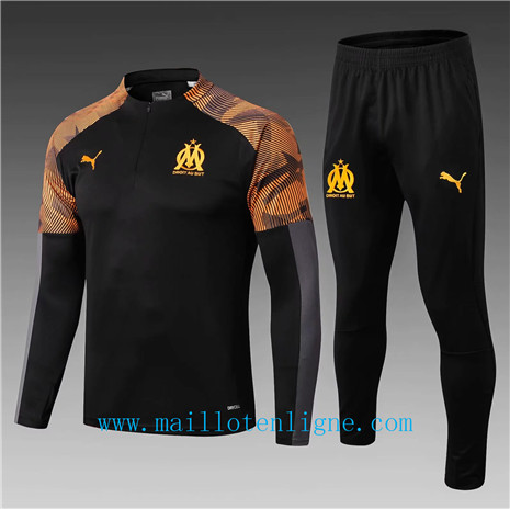 Ensemble foot Marseille Enfant Survetement Noir/Orange 2019 2020