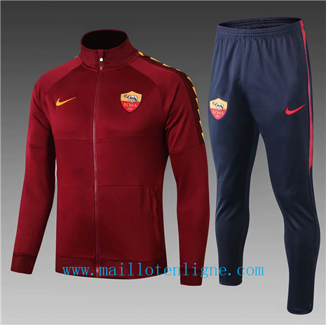 Veste AS Roma Enfant Survetement Jujube Rouge 2019 2020