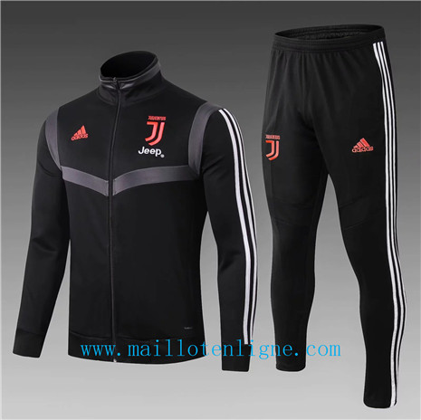 Veste Juventus Survetement Enfant Noir 2019 2020 Col Haut