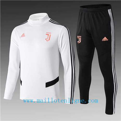 Ensemble foot Juventus Survetement Enfant Blanc/Noir 2019 2020 C