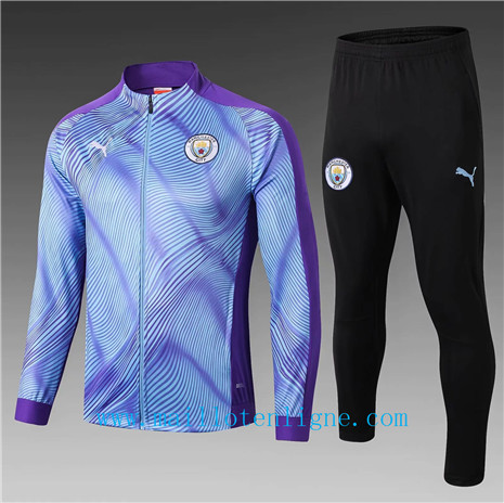 Veste Manchester City Enfant Survetement Bleu/Violet 2019 2020