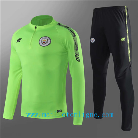 Ensemble foot Manchester City Enfant Survetement Vert/Noir 2019