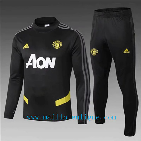 Ensemble foot Manchester United Enfant Survetement Noir 2019 202