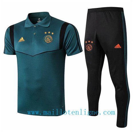 Maillot de foot Ensemble foot Ajax POLO Entrainement Vert/Noir 2