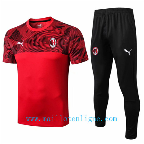 Maillot de foot Ensemble foot AC Milan Entrainement Rouge/Noir 2