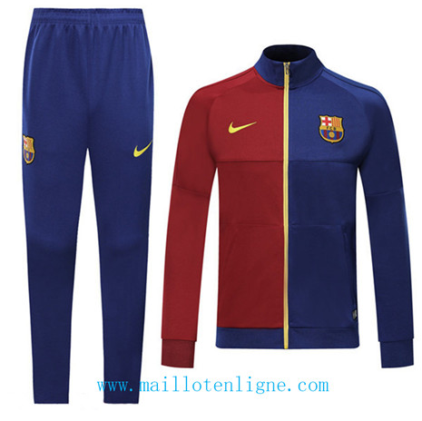 D022 Survetement de foot Barcelone Veste Bleu/Rouge 2019 2020