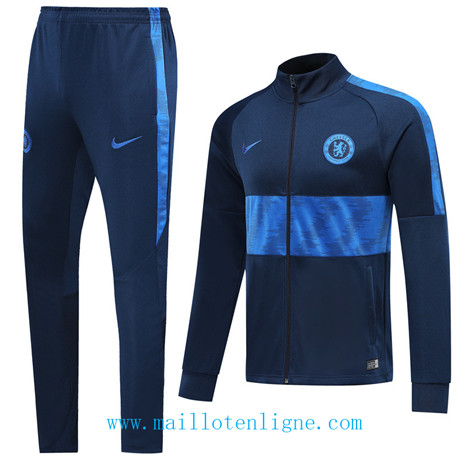 D078 Survetement de foot Chelsea Veste Bleu Marine 2019 2020