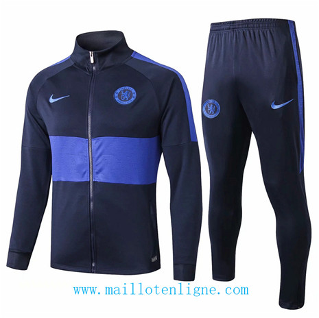 D079 Survetement de foot Chelsea Veste Bleu Marine 2019 2020