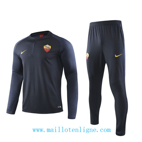 D103 Survetement de foot AS Roma Bleu Marine sweat zippé 2019 2020