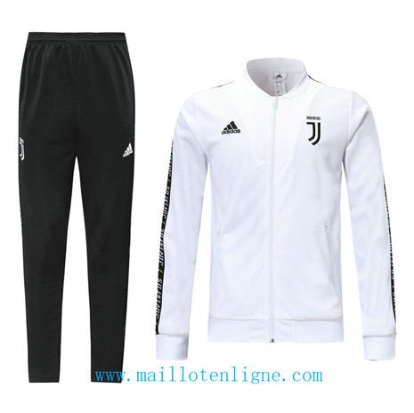 D106 Survetement de foot Juventus Veste Blanc/Noir 2019 2020