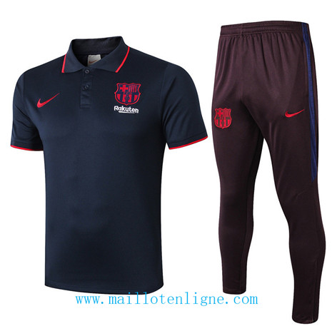 D140 Training de foot Barcelone POLO Entrainement Bleu Marine/Noir 2019 2020