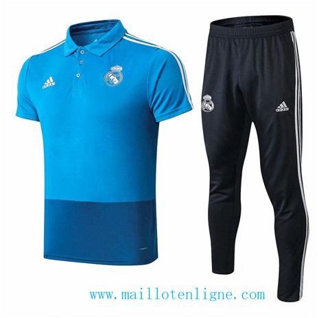 D146 Training de foot Real Madrid POLO Entrainement Bleu/Noir 2019 2020